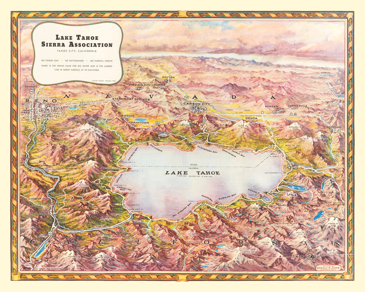 Preview of Vintage Map of Lake Tahoe, 1945