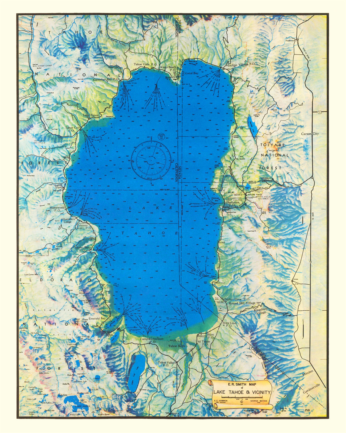 Preview of Vintage Map of Lake Tahoe, 1947