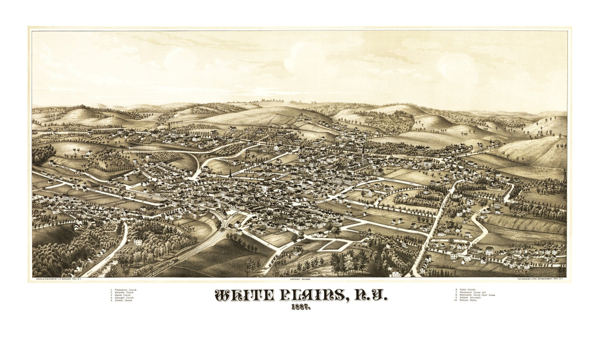 Preview of Vintage Map of White Plains, New York 1887