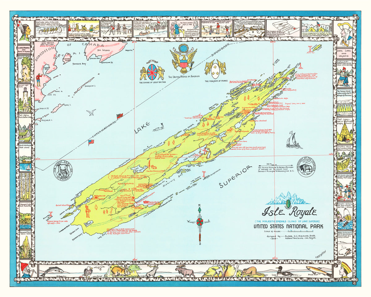 Preview of Vintage Map of Isle Royale, 1939