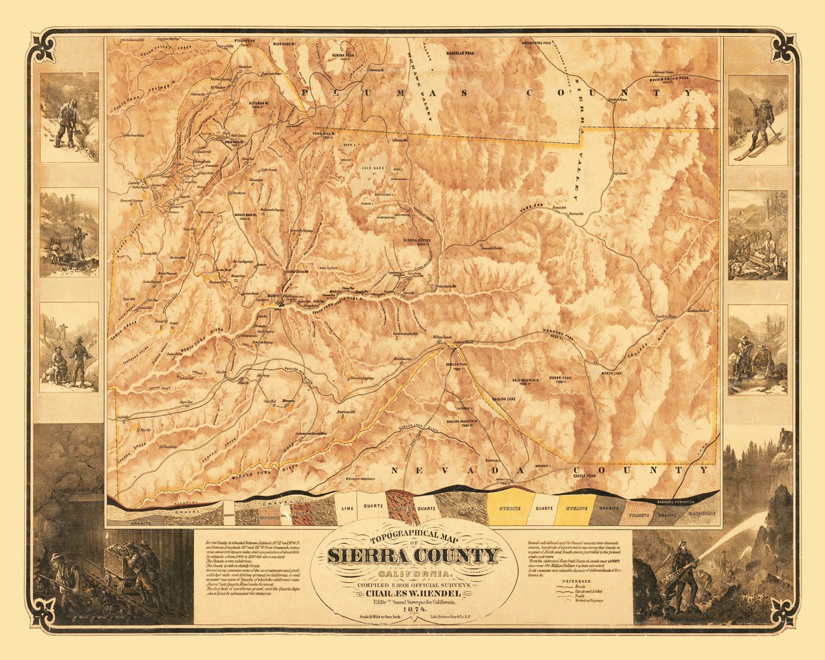 Preview of Vintage Map of Sierra County, California 1874