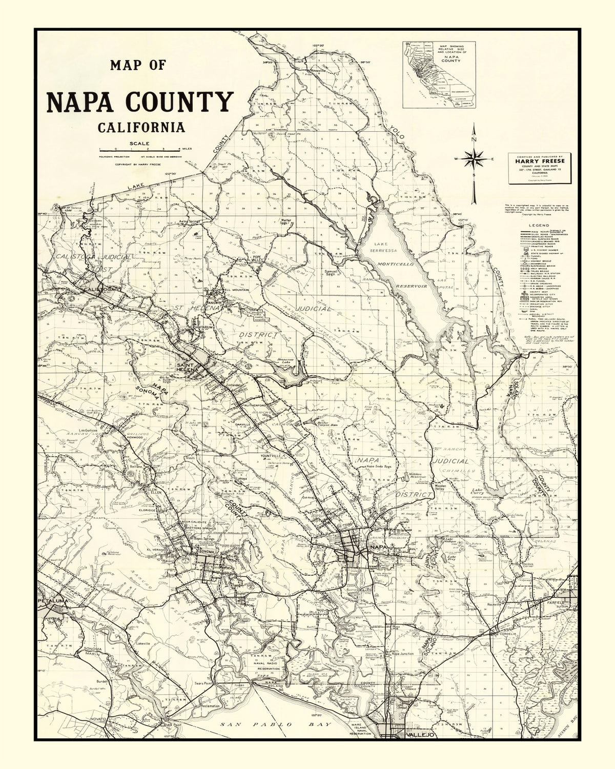 Preview of Vintage Map of Napa County, California 1950