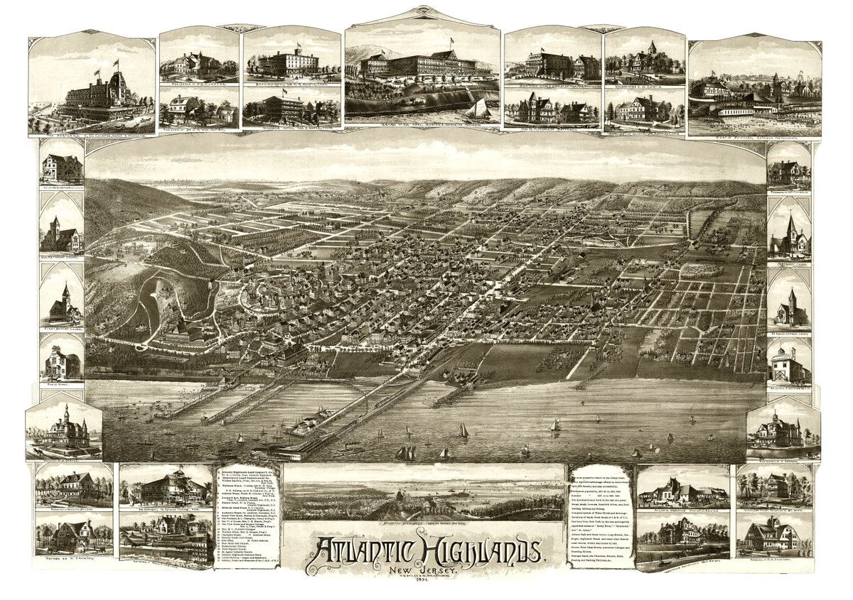 Preview of Vintage Map of Atlantic Highlands, New Jersey 1894