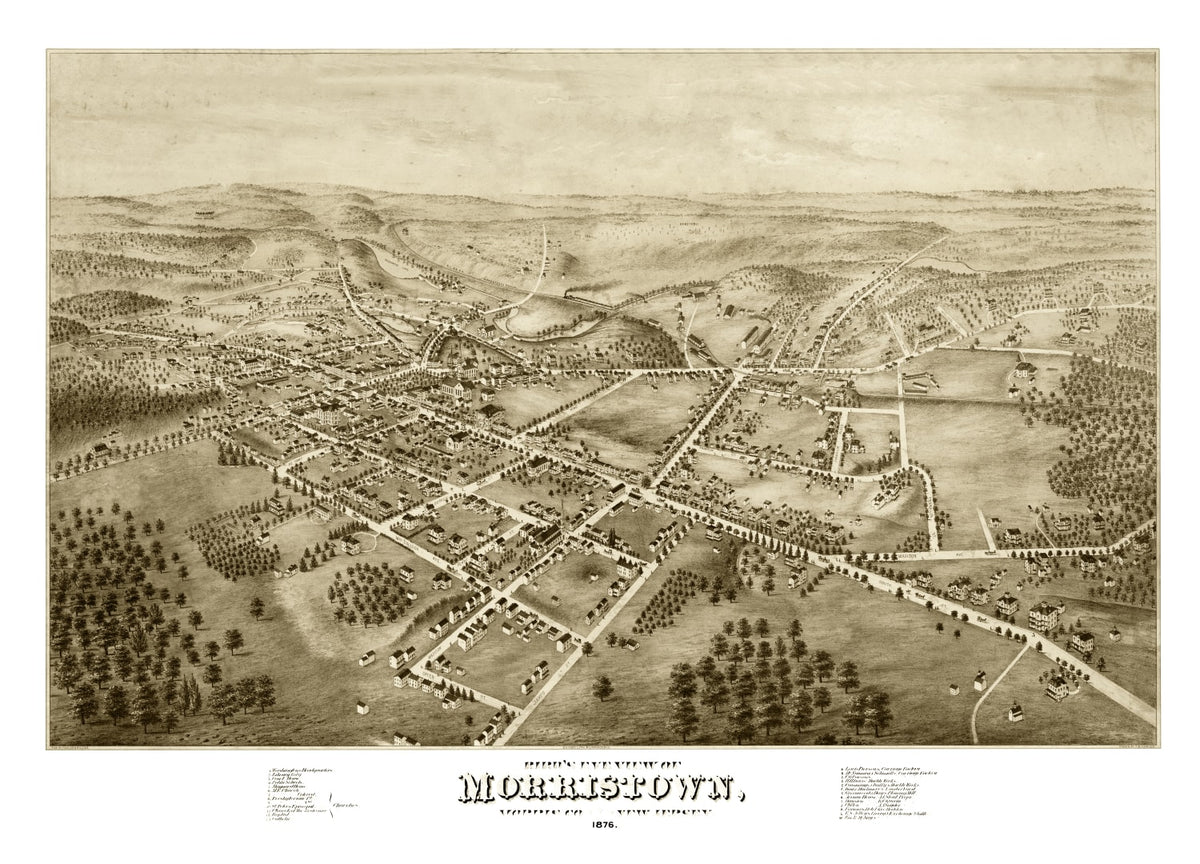 Preview of Vintage Map of Morristown, New Jersey 1876