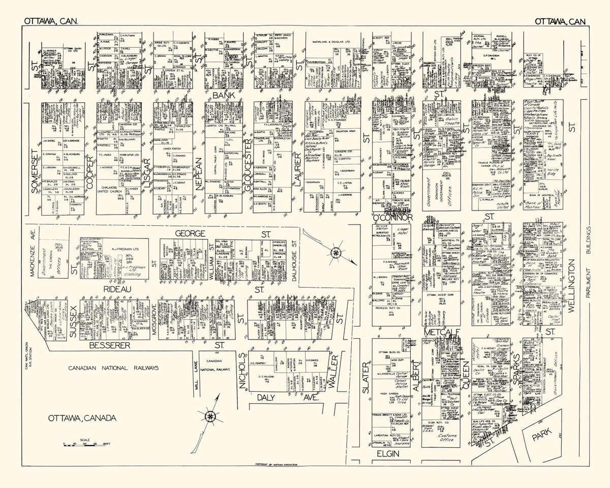 Preview of Vintage Map of Ottawa, Canada 1929