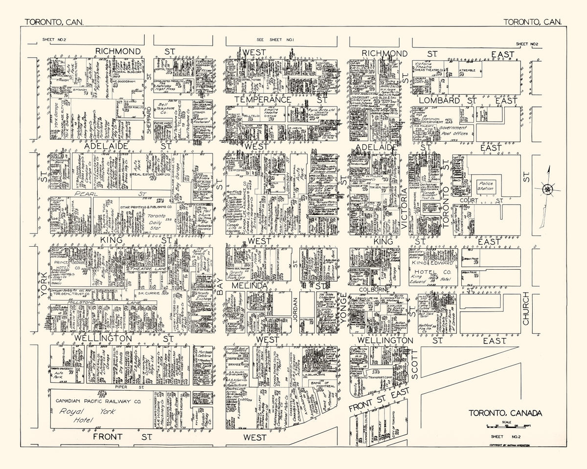 Preview of Vintage Map of Toronto, Canada 1929