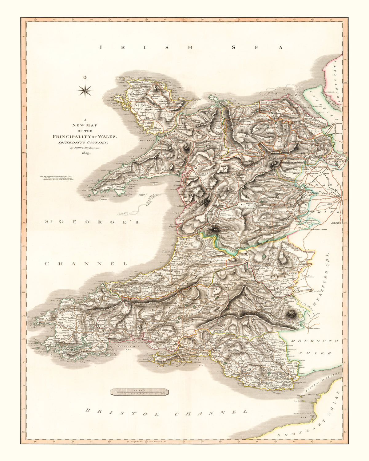 Preview of Vintage Map of Wales 1809