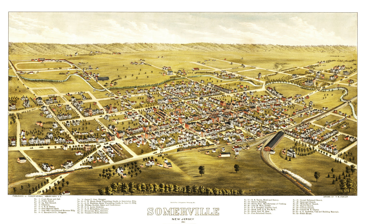 Preview of Vintage Map of Somerville, New Jersey 1882
