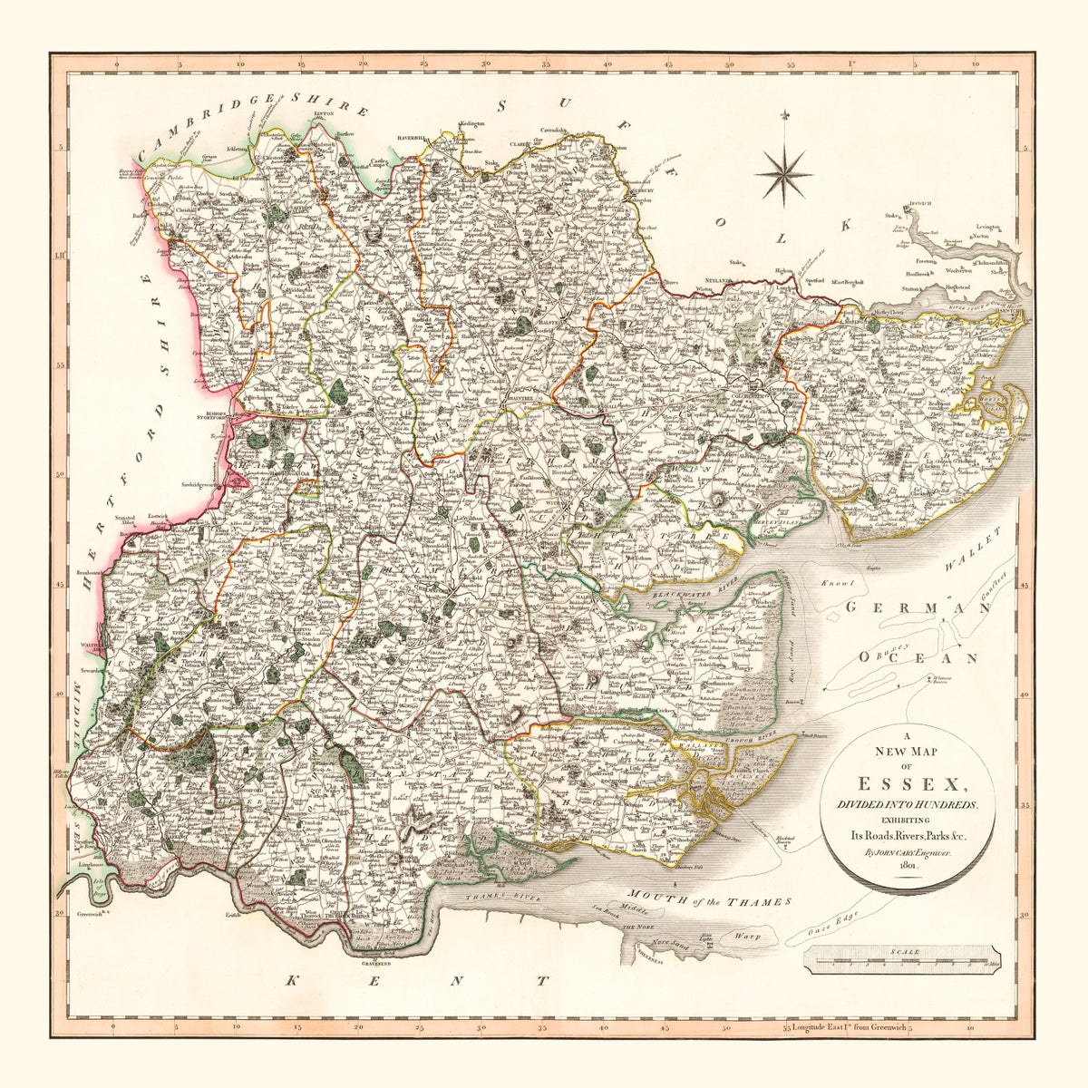 Preview of Vintage Map of Essex County England, 1801