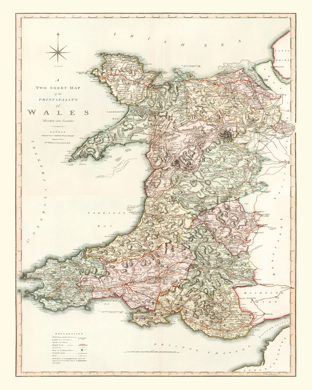 Preview of Vintage Map of Wales 1809