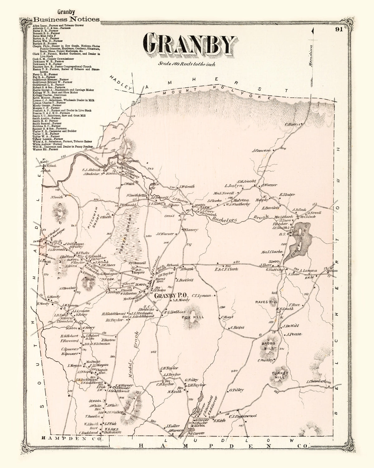 Preview of Vintage Map of Granby, Massachusetts 1873