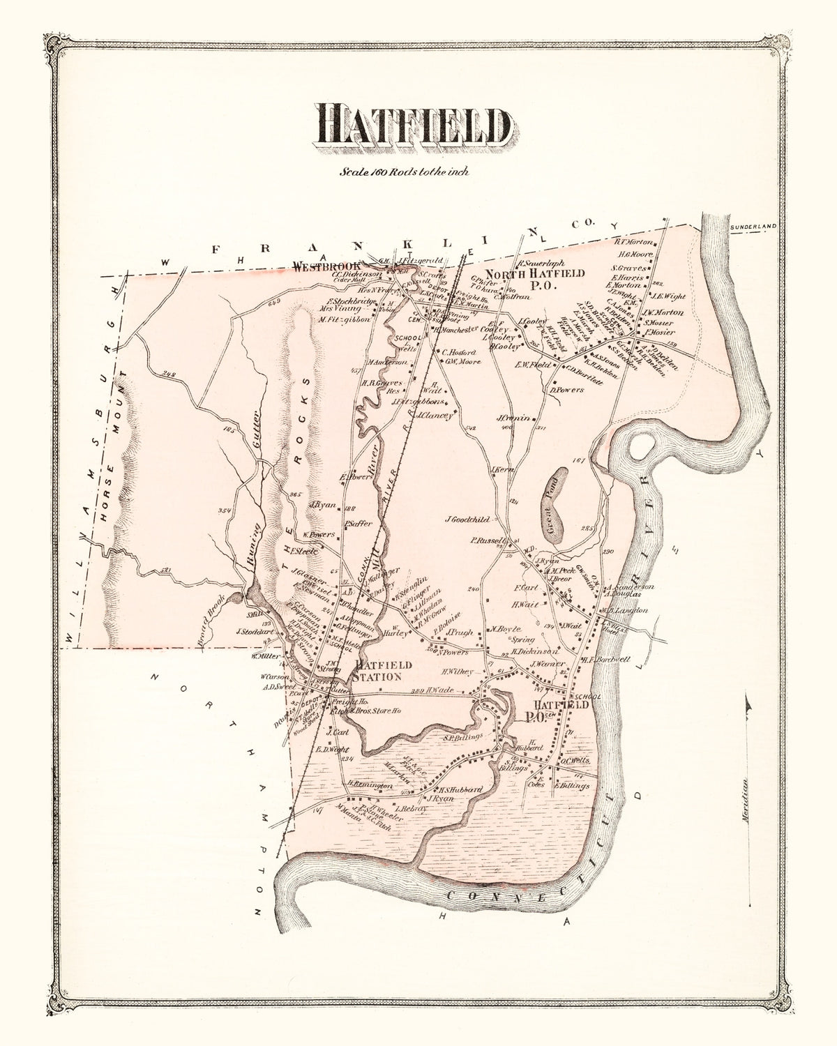 Preview of Vintage Map of Hatfield, Massachusetts 1873