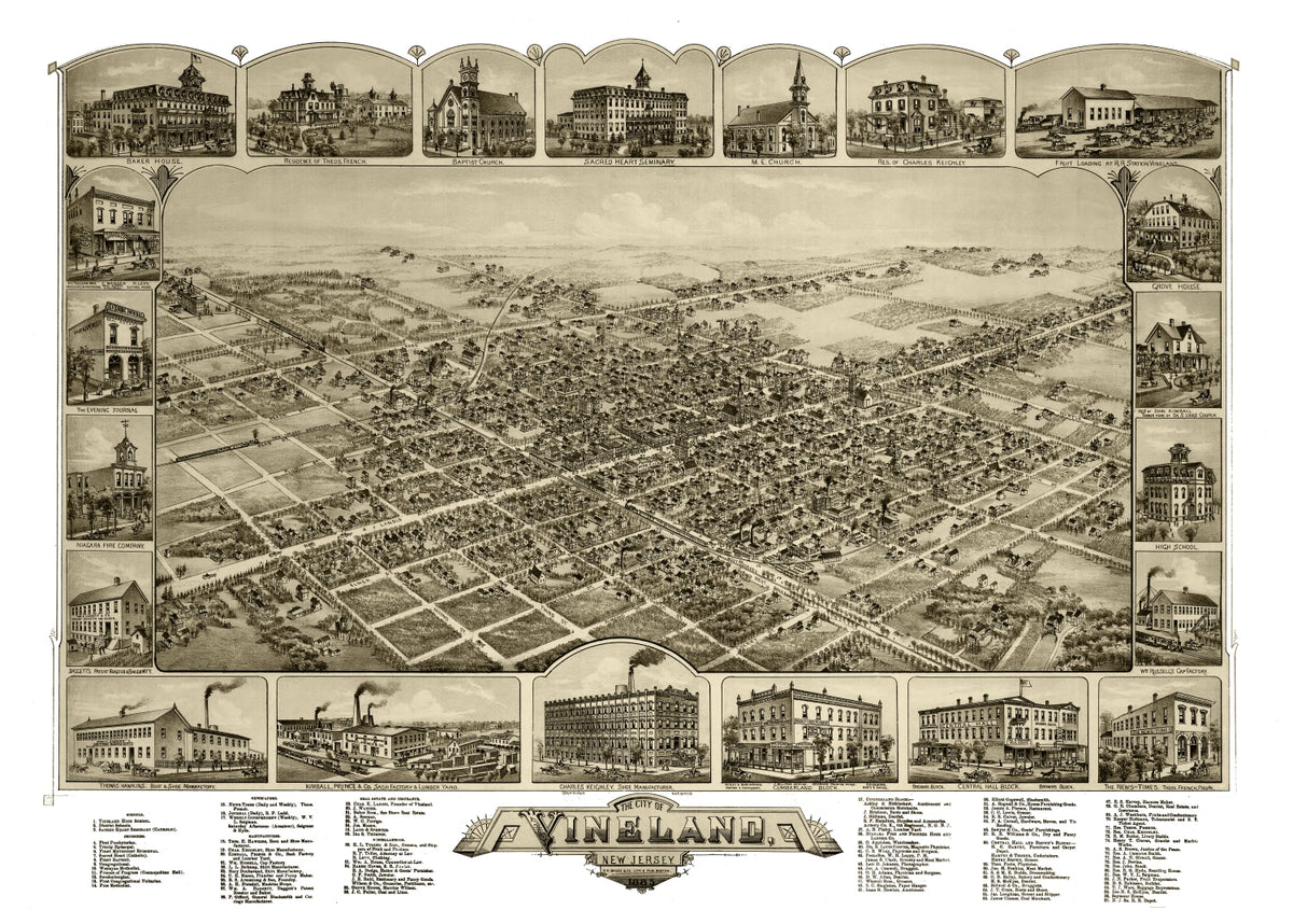 Preview of Vintage Map of Vineland, New Jersey 1885