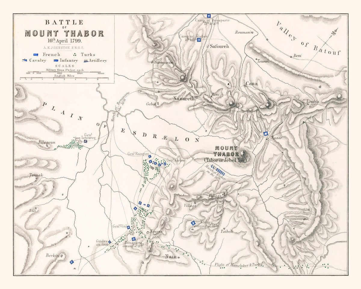Preview of Vintage Map of the Battle of Mount Thabor, 1799