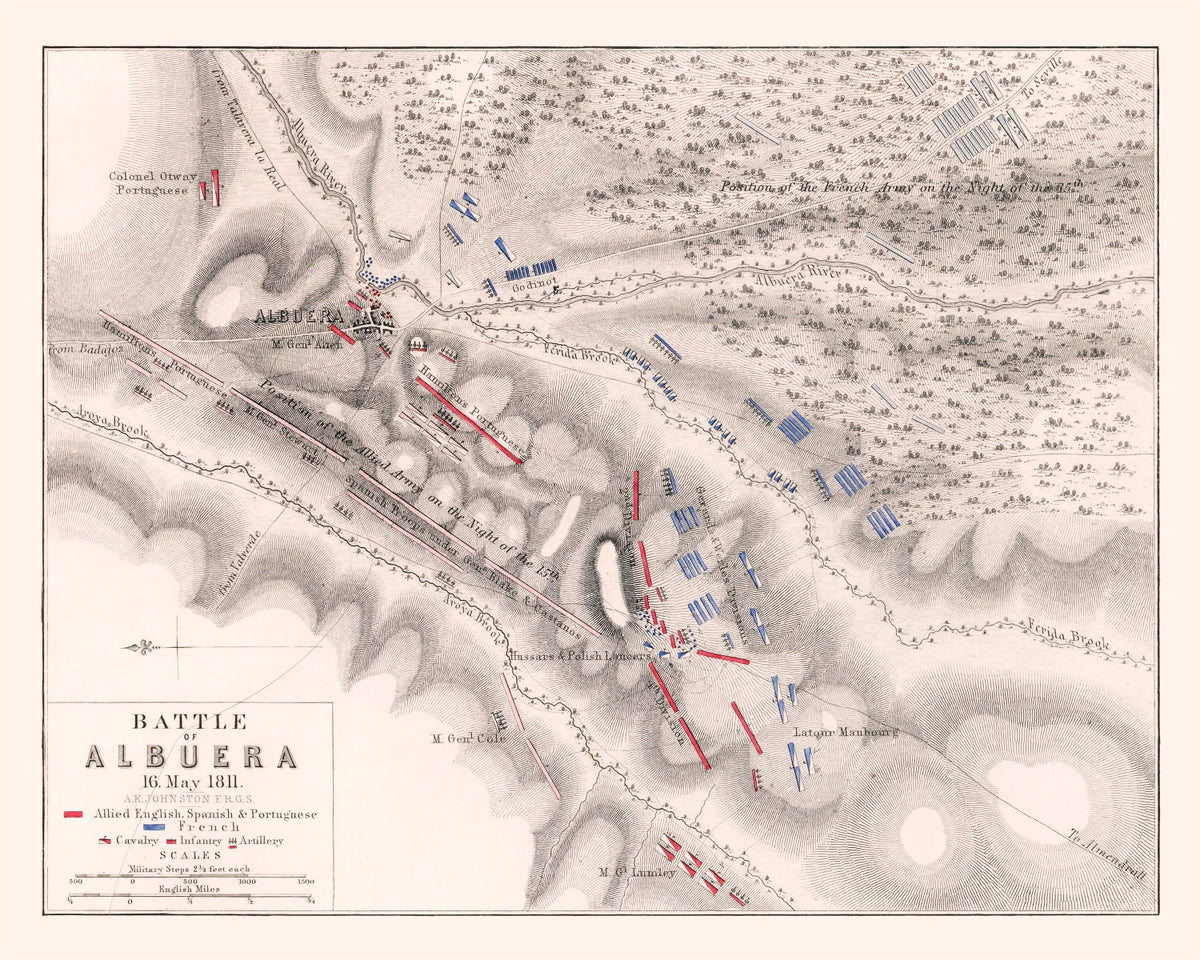 Preview of Vintage Map of the Battle of Albuera, 1811