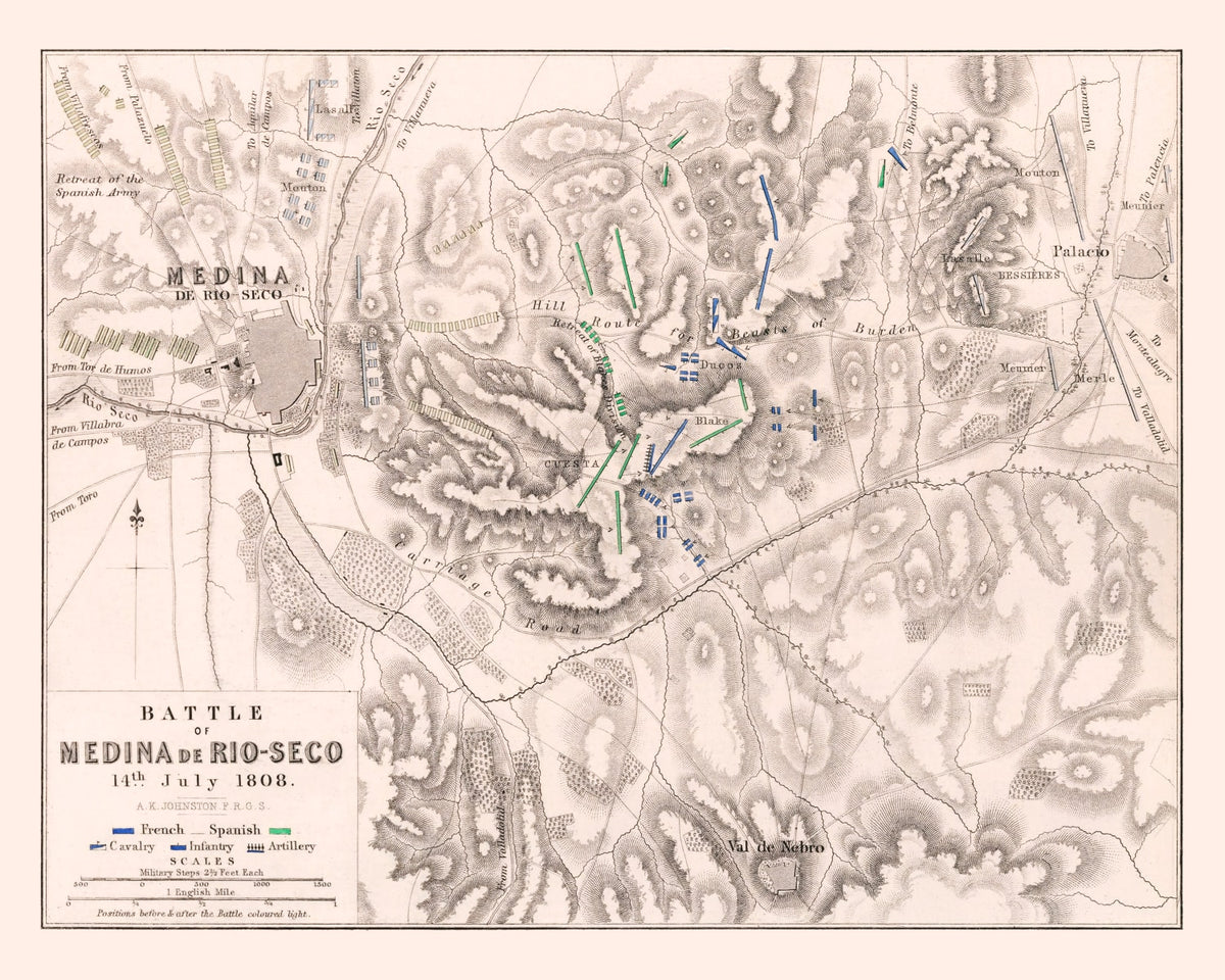 Preview of Vintage Map of the Battle of Medina de Rio-Seco, 1808