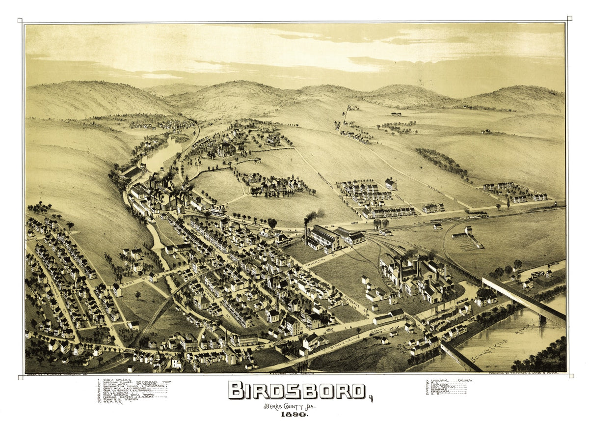 Preview of Vintage Map of Birdsboro, Pennsylvania 1890