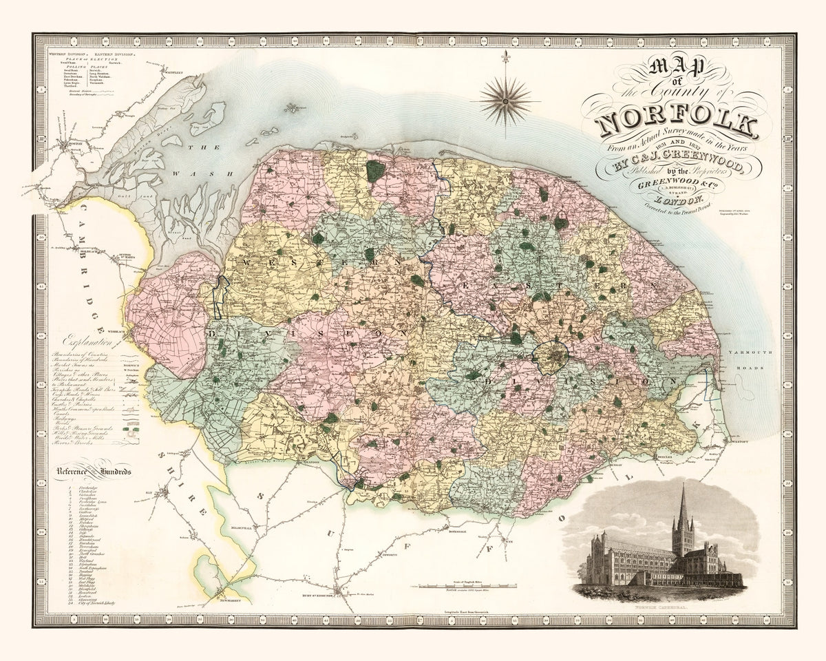Preview of Vintage Map of Norfolk England, 1834