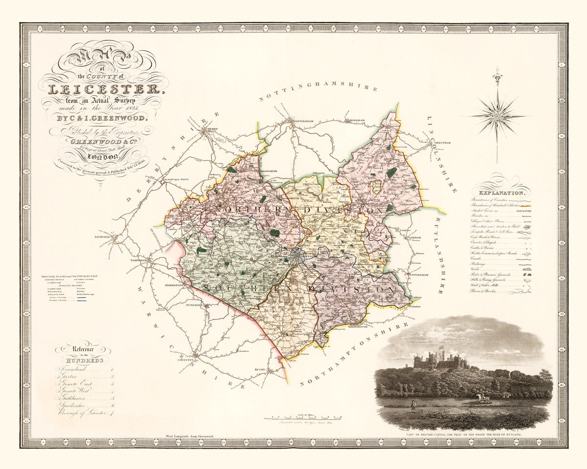 Preview of Vintage Map of Leicester England, 1830