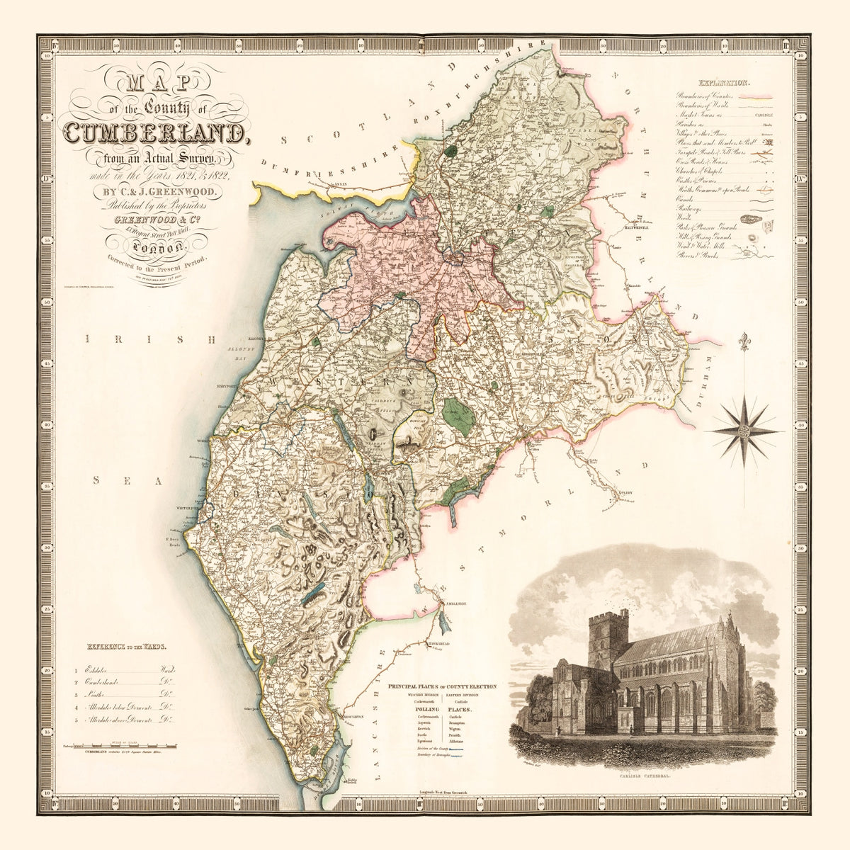Preview of Vintage Map of Cumberland England, 1830