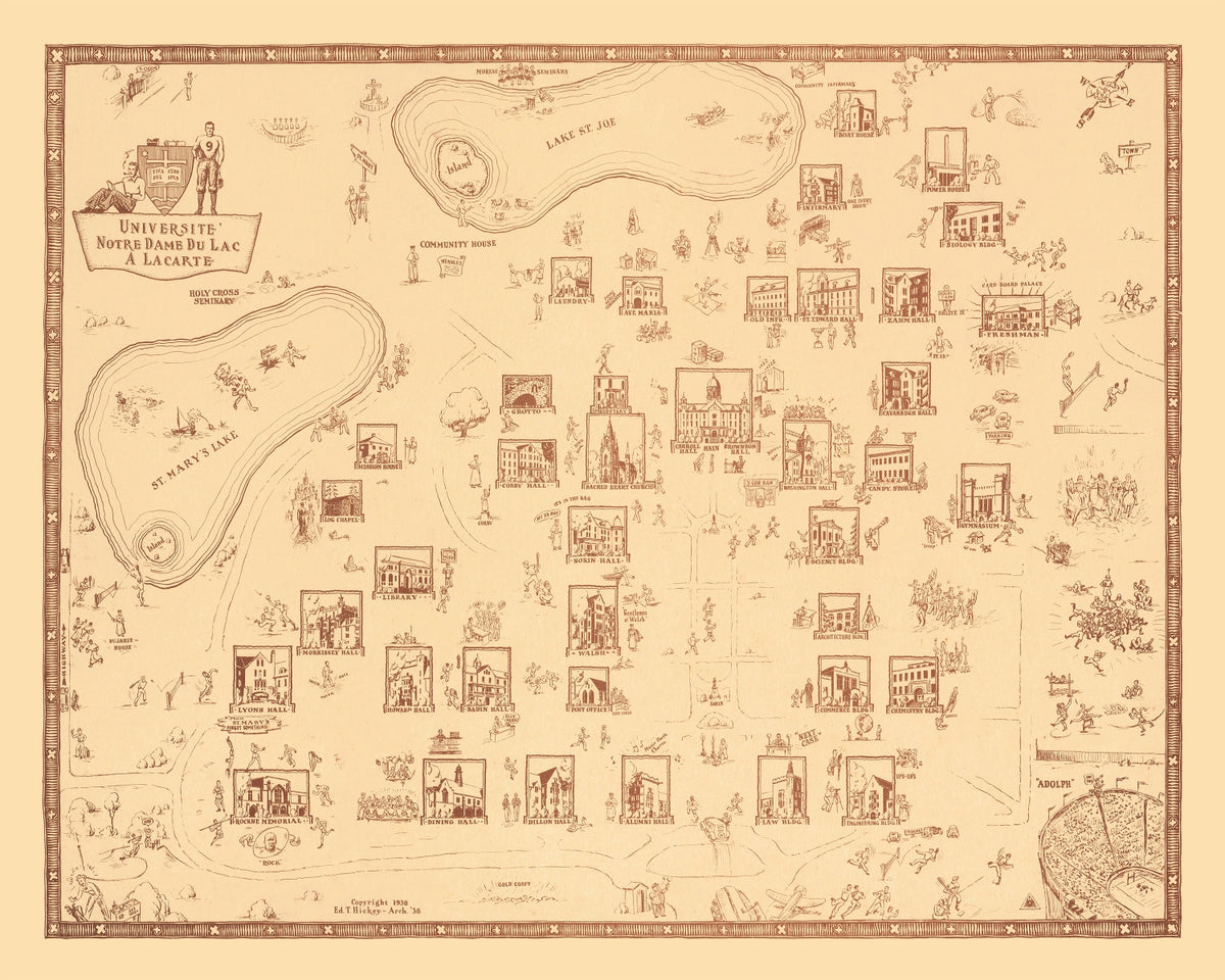 Preview of Vintage Map of University of Notre Dame, 1938