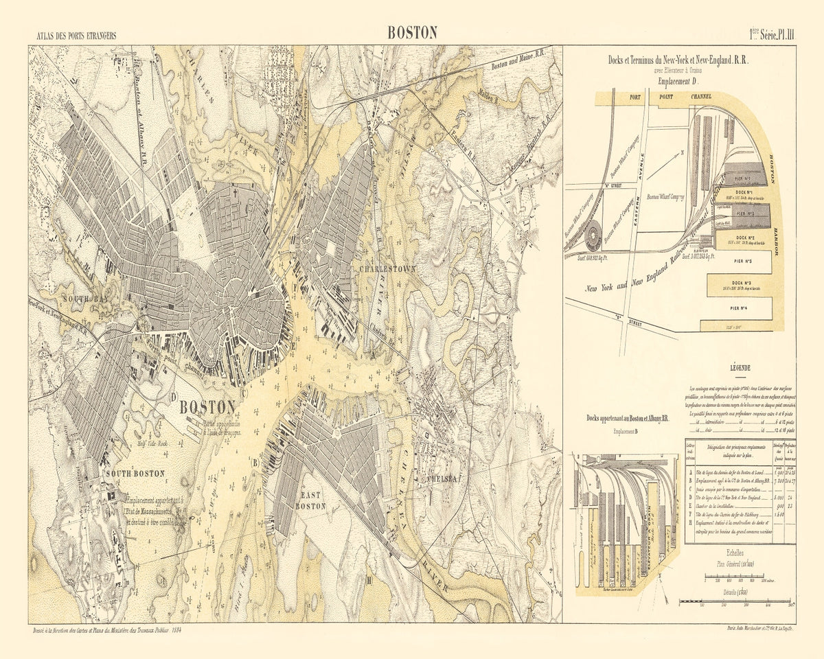 Preview of Vintage Map of Boston, Massachusetts 1884