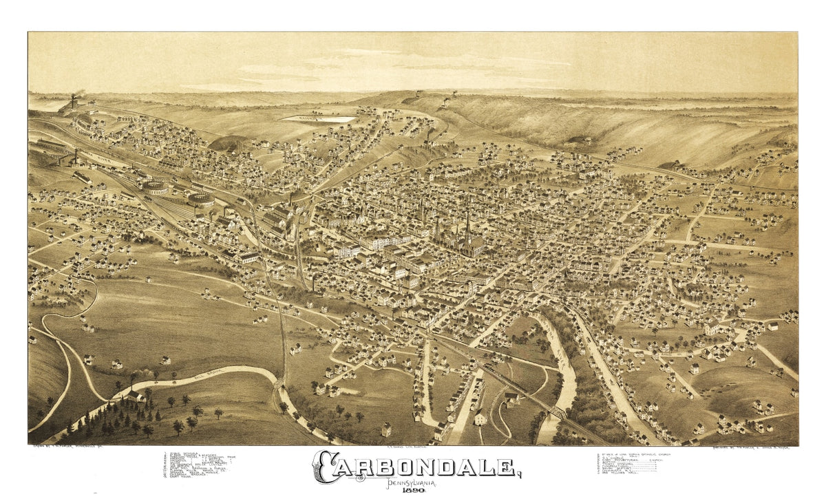 Preview of Vintage Map of Carbondale, Pennsylvania 1897