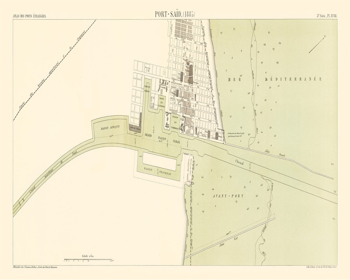 Preview of Vintage Map of Port Said Egypt, 1885