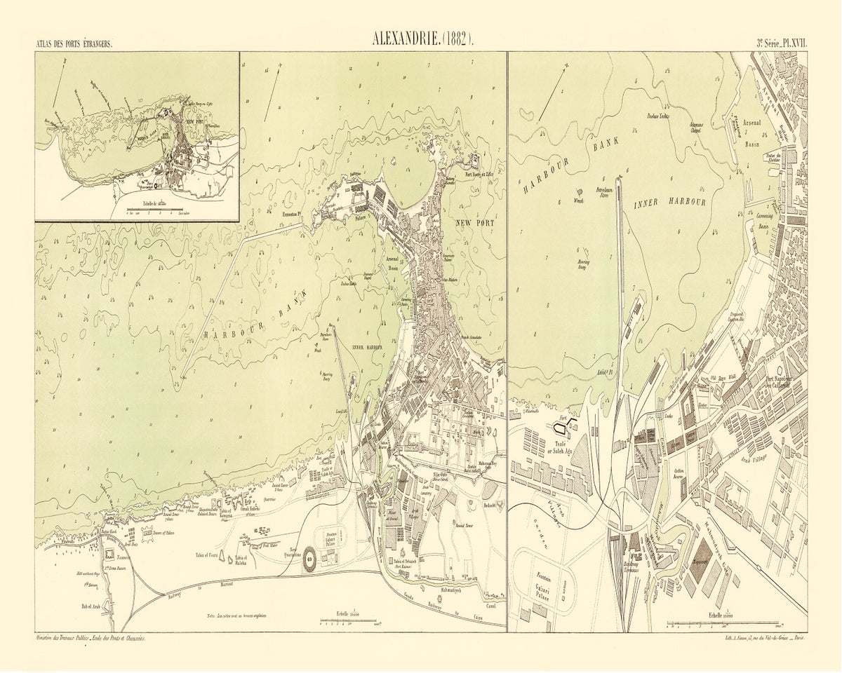 Preview of Vintage Map of Alexandria Egypt, 1882