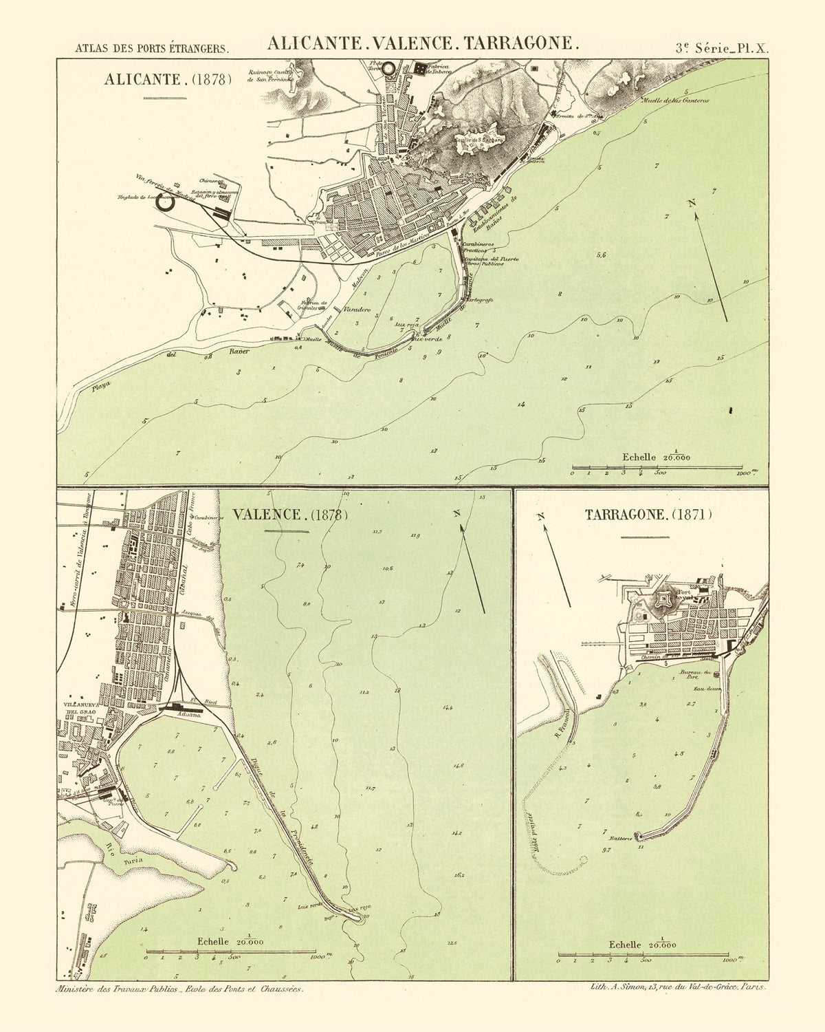 Preview of Vintage Map of Alicante, Spain 1878