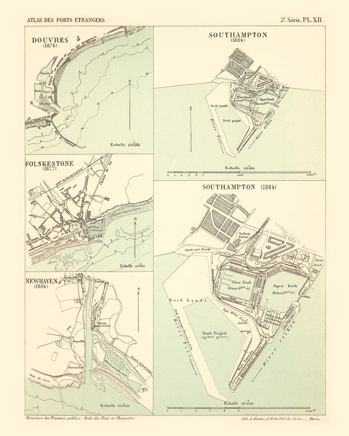 Preview of Vintage Map of Dover, England 1884