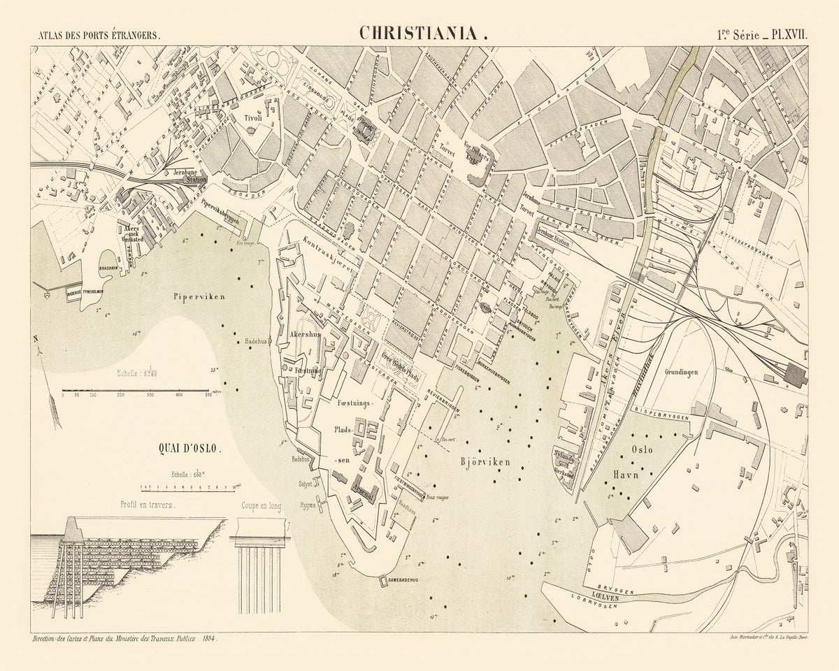 Preview of Vintage Map of Copenhagen, Denmark 1884