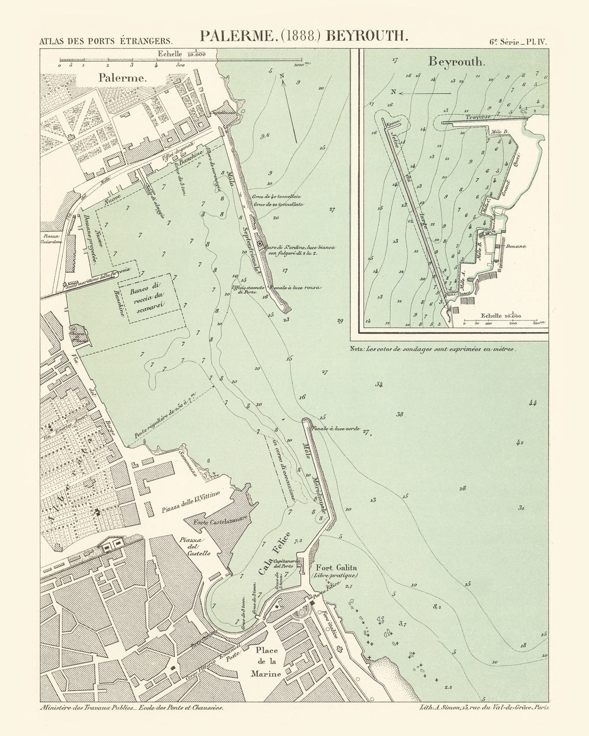 Preview of Vintage Map of Palermo, Italy 1888
