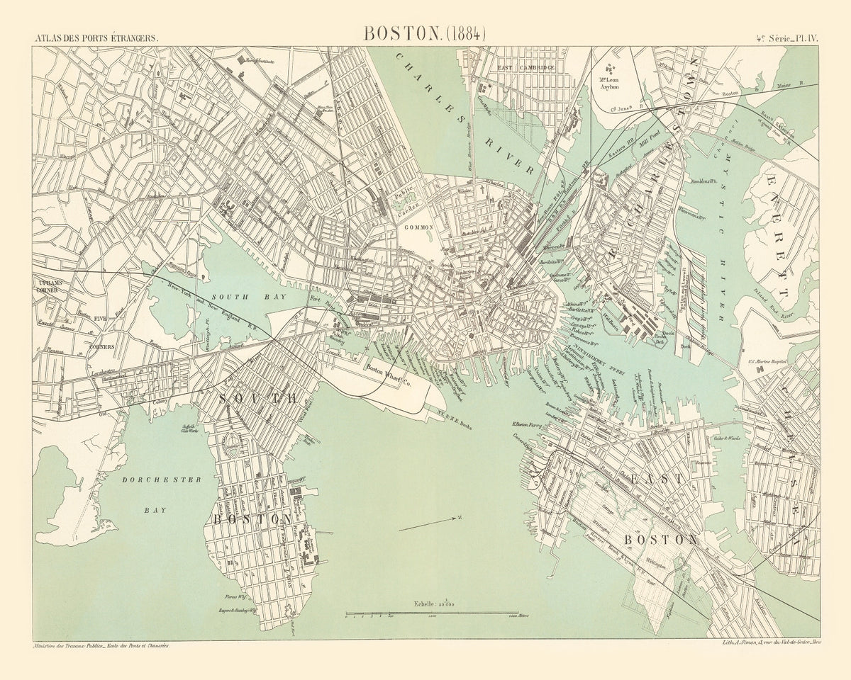 Preview of Vintage Map of Boston, Massachusetts 1884