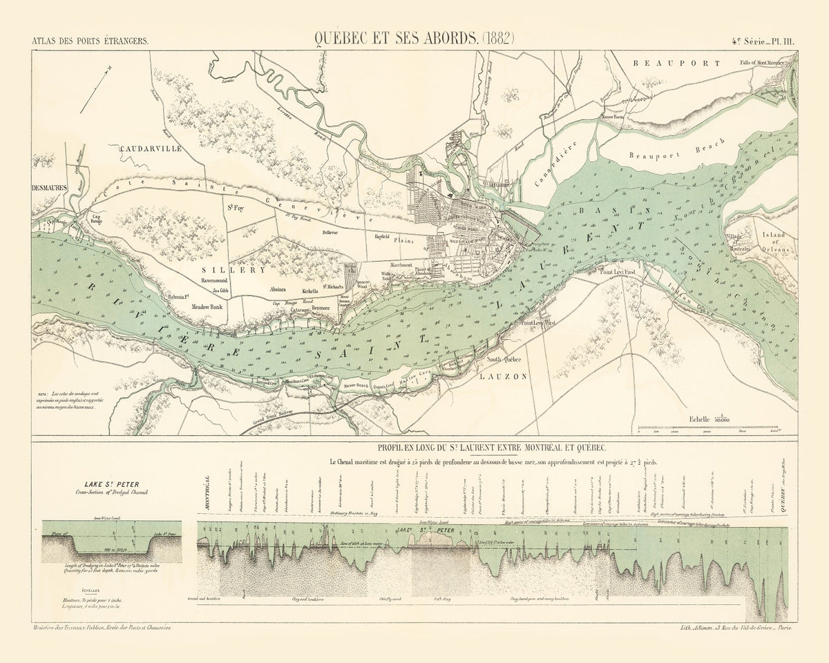 Preview of Vintage Map of Québec, Canada 1882