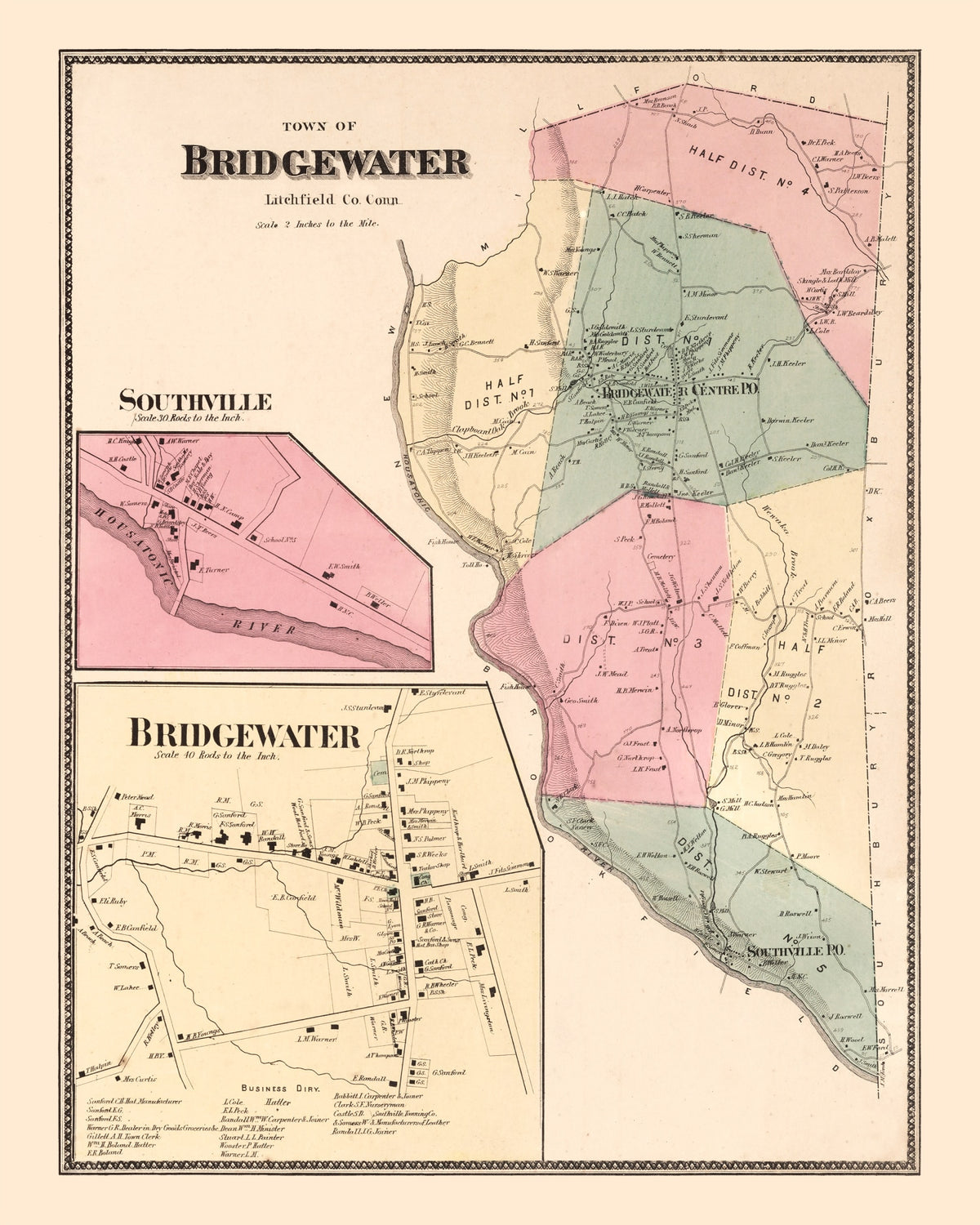 Preview of Vintage Map of Southville, Connecticut 1867