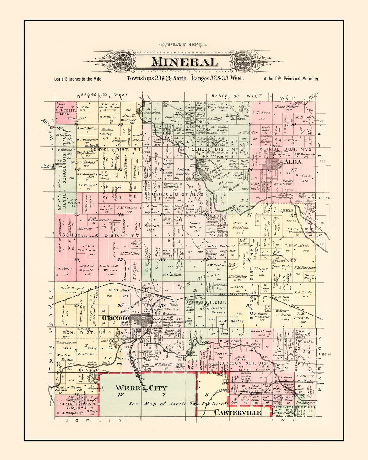 Preview of Vintage Map of Mineral Township, Washington County, Missouri 1895
