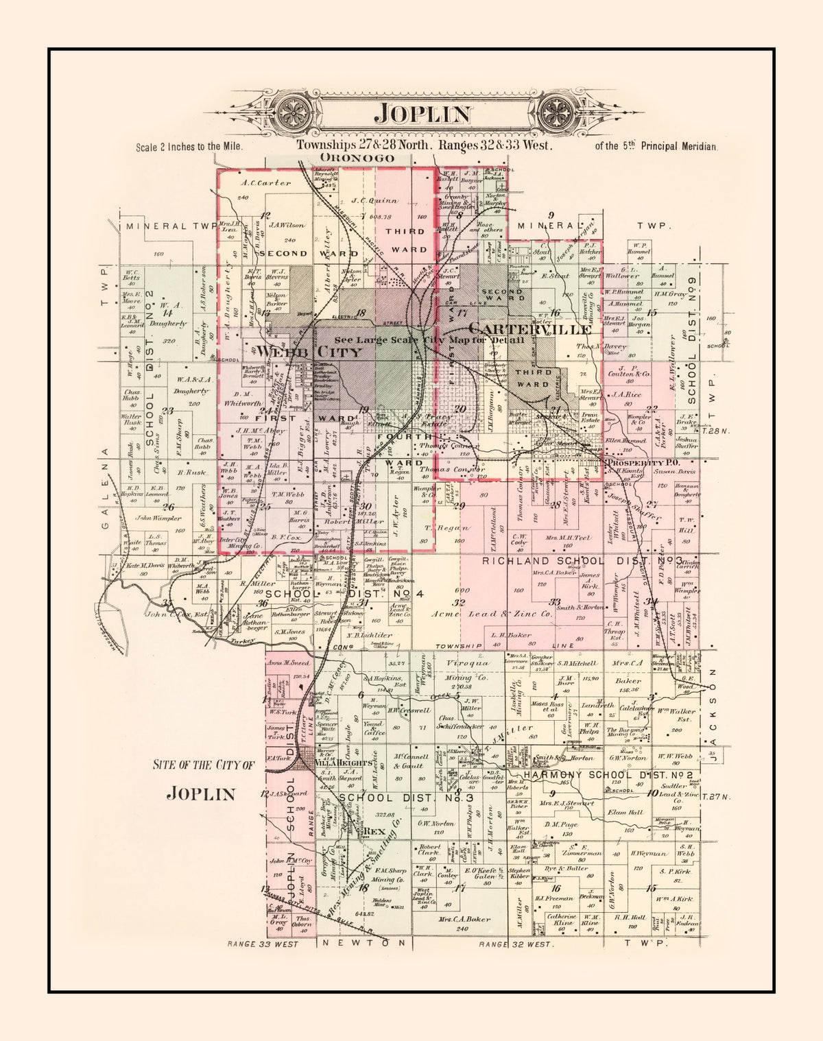 Preview of Vintage Map of Joplin Township, Jasper County, Missouri 1895
