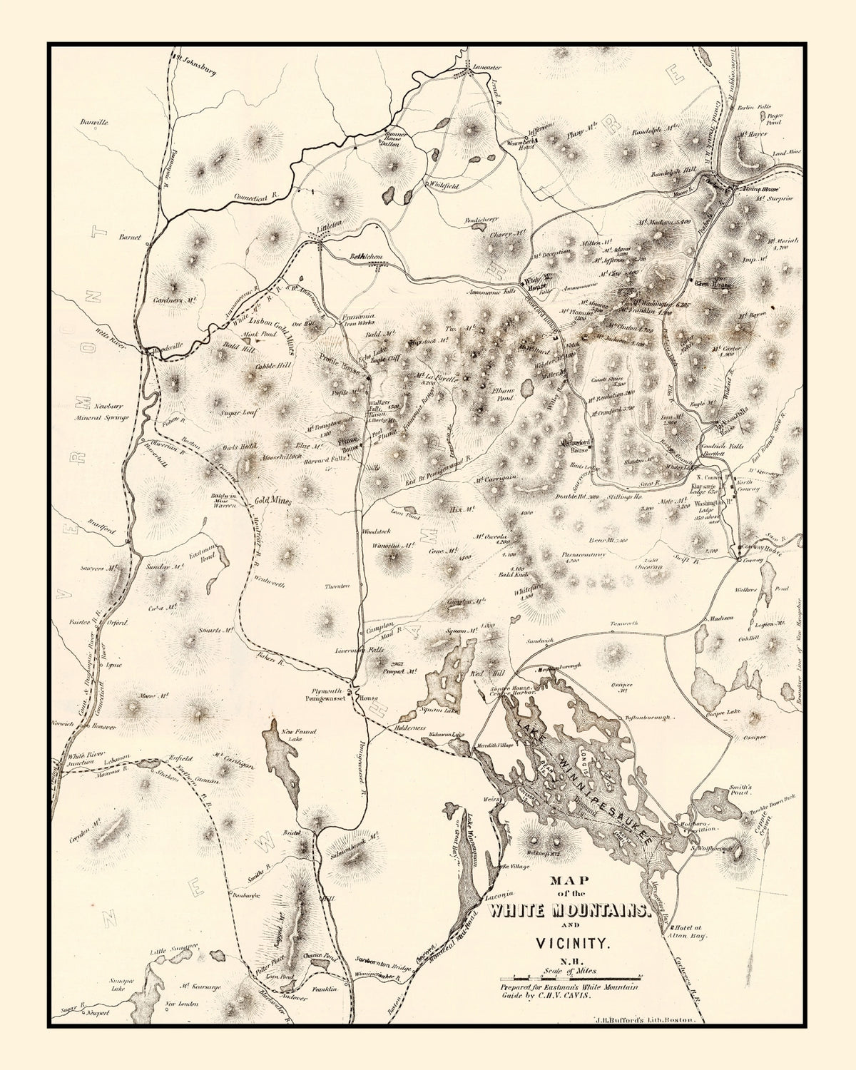 Preview of Vintage Map of White Mountains 1872