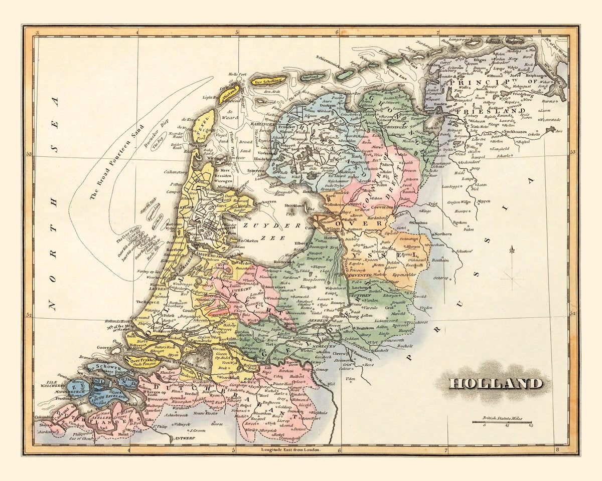 Preview of Vintage Map of Holland 1823