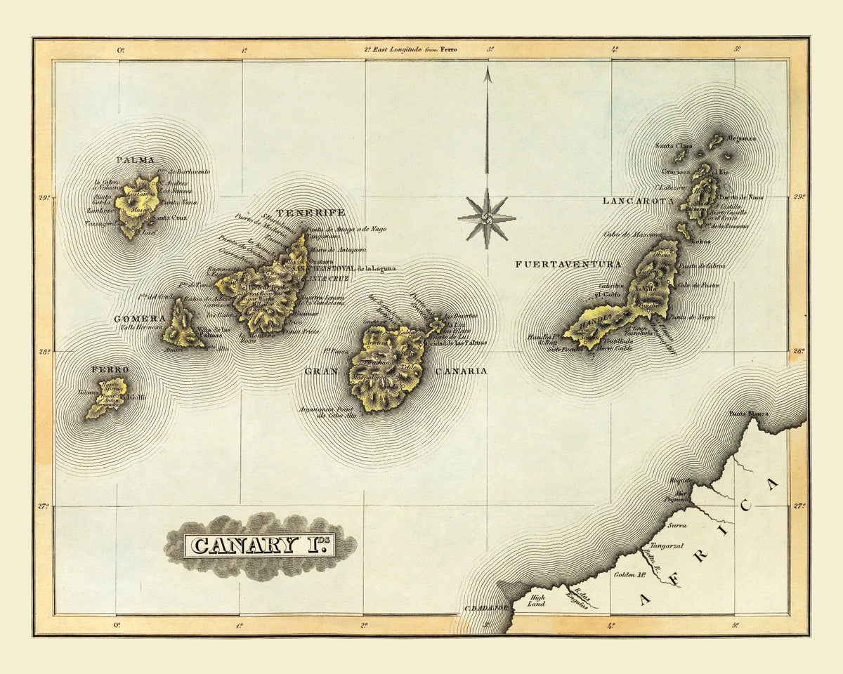 Preview of Vintage Map of Canary Islands, 1823