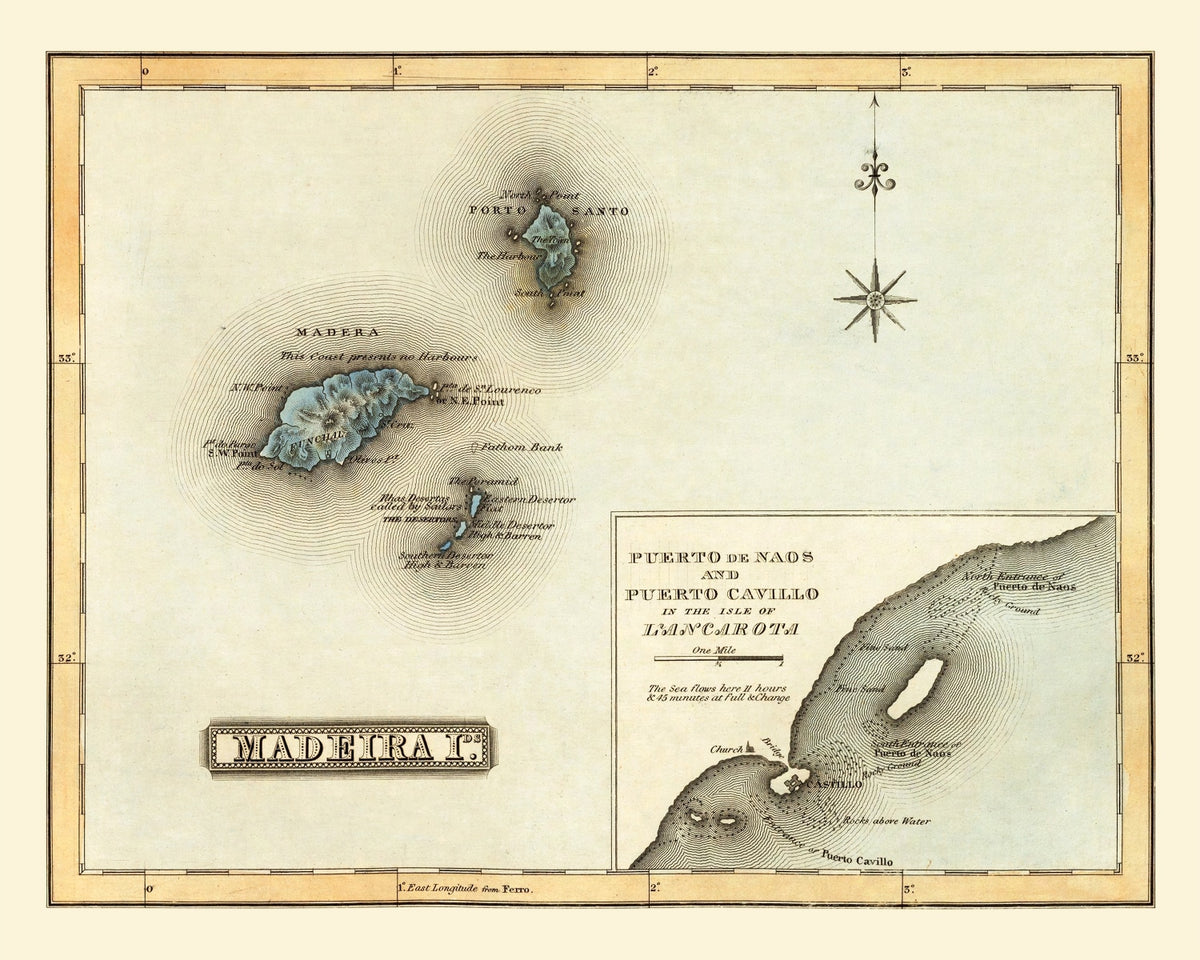 Preview of Vintage Map of Madeira Islands, 1823