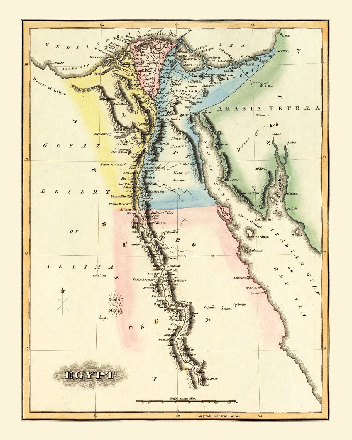 Preview of Vintage Map of Egypt 1823