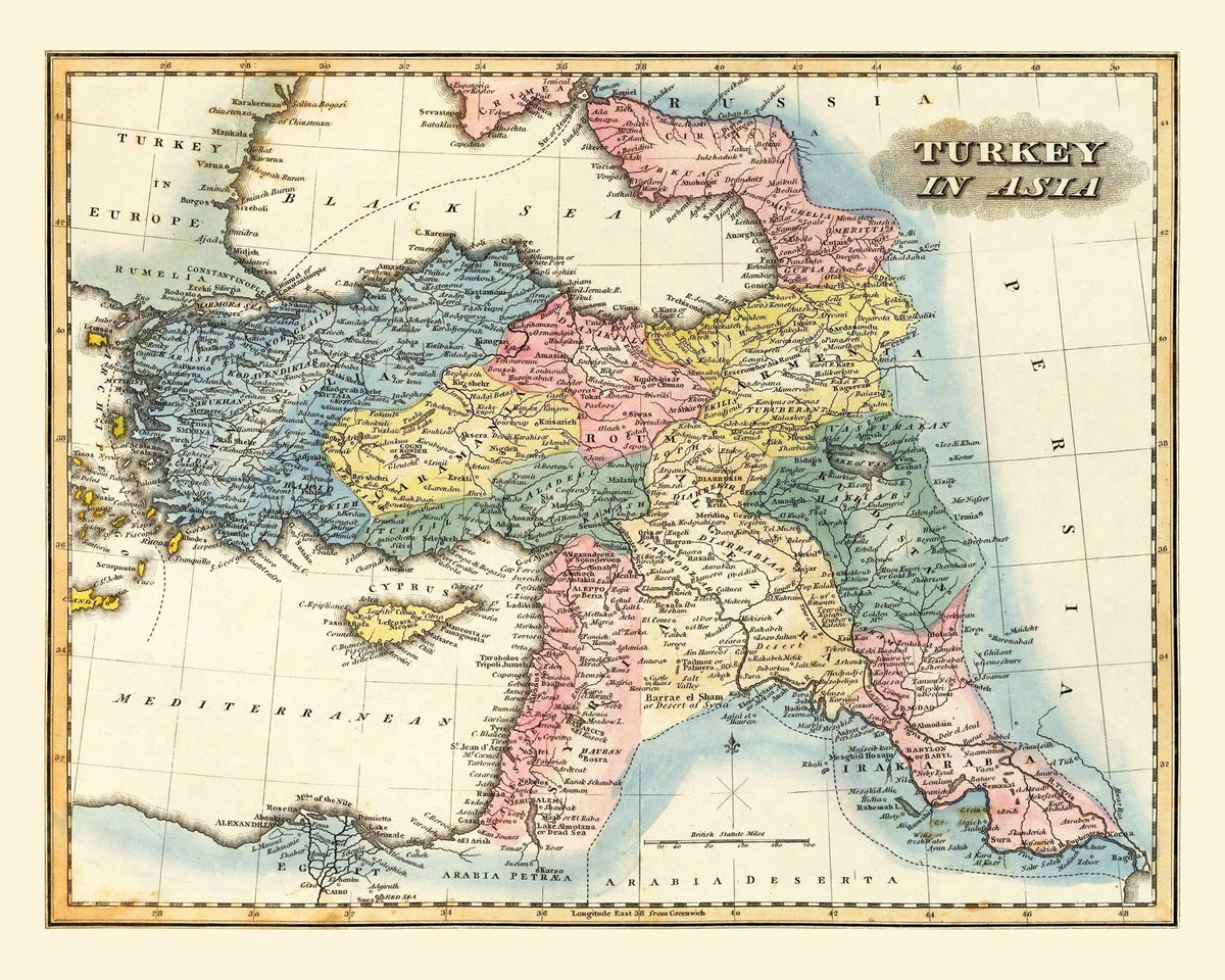 Preview of Vintage Map of Turkey 1823