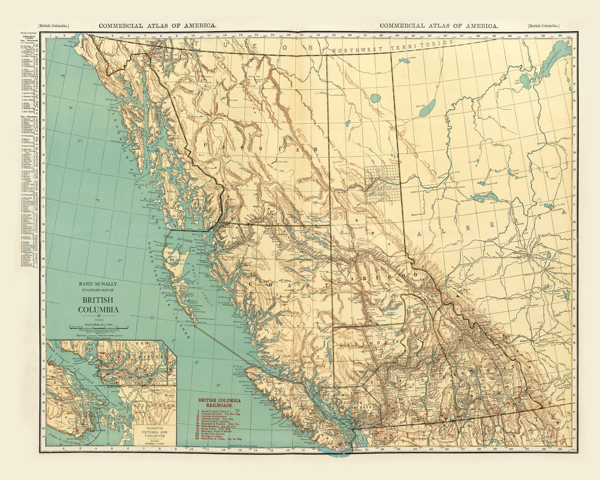 Preview of Vintage Map of British Columbia Canada, 1924