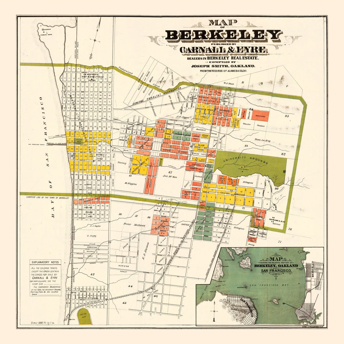 Preview of Vintage Map of Berkeley, California 1880