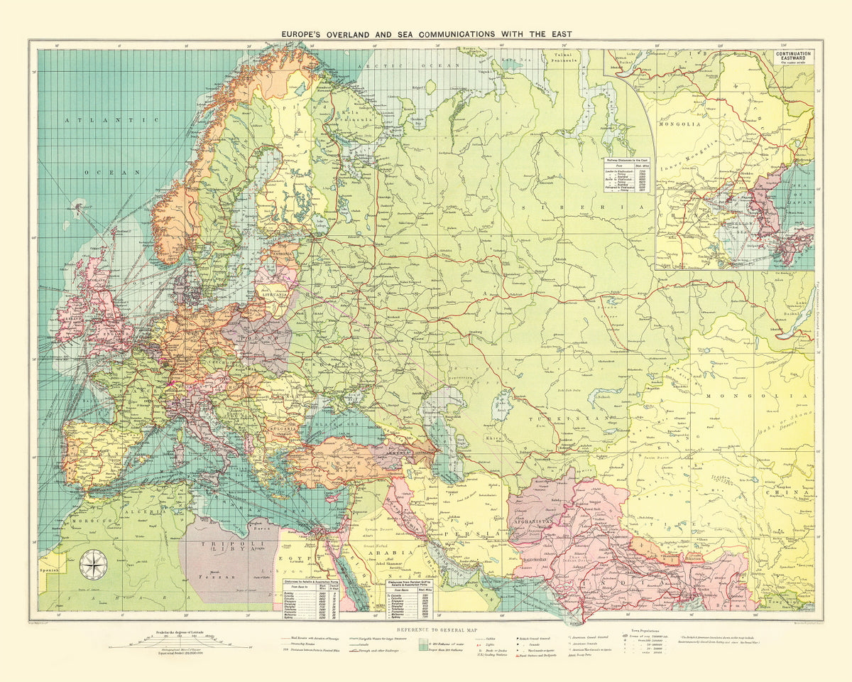 Preview of Vintage Map of Europe, 1922