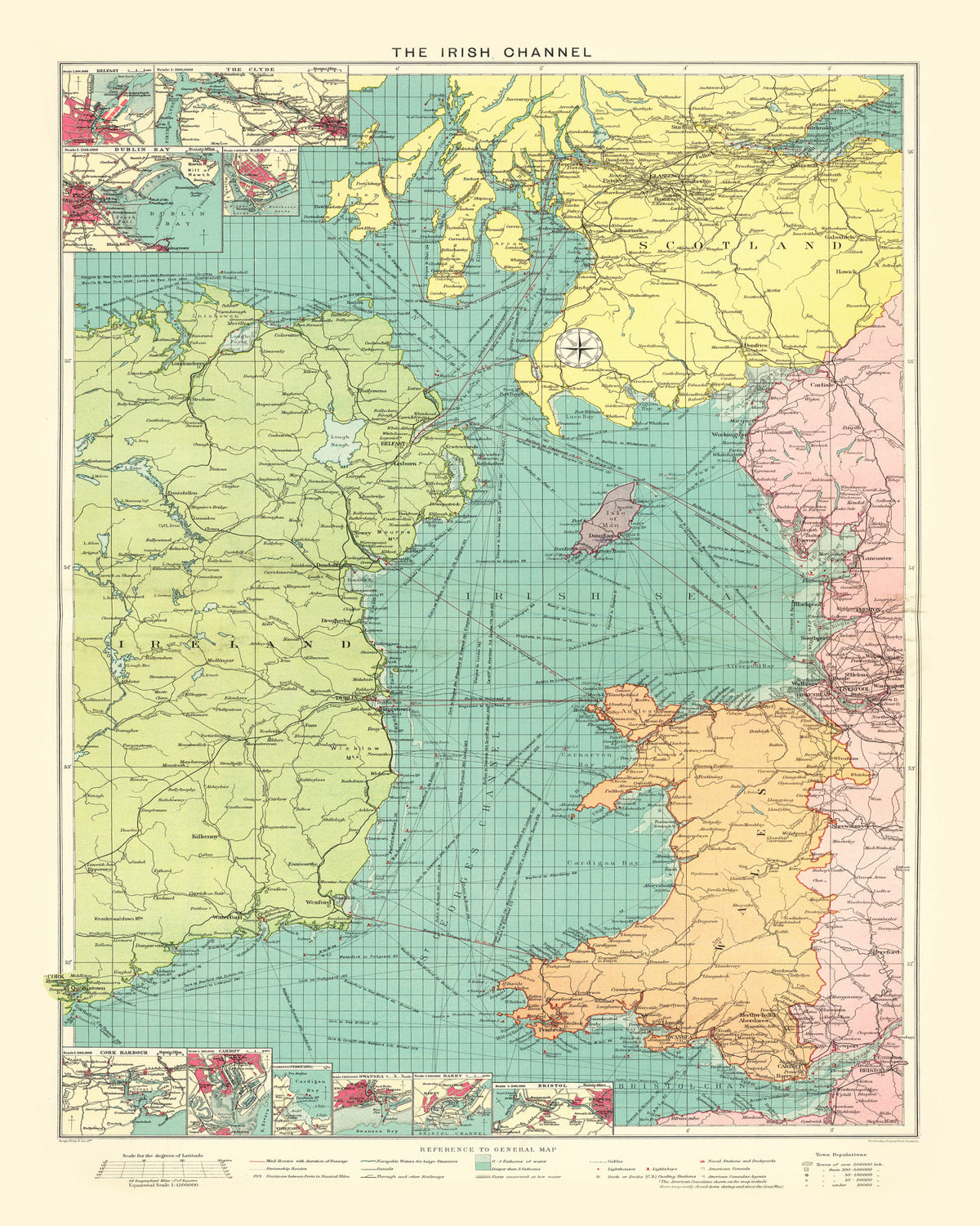 Preview of Vintage Map of Irish Channel, 1922
