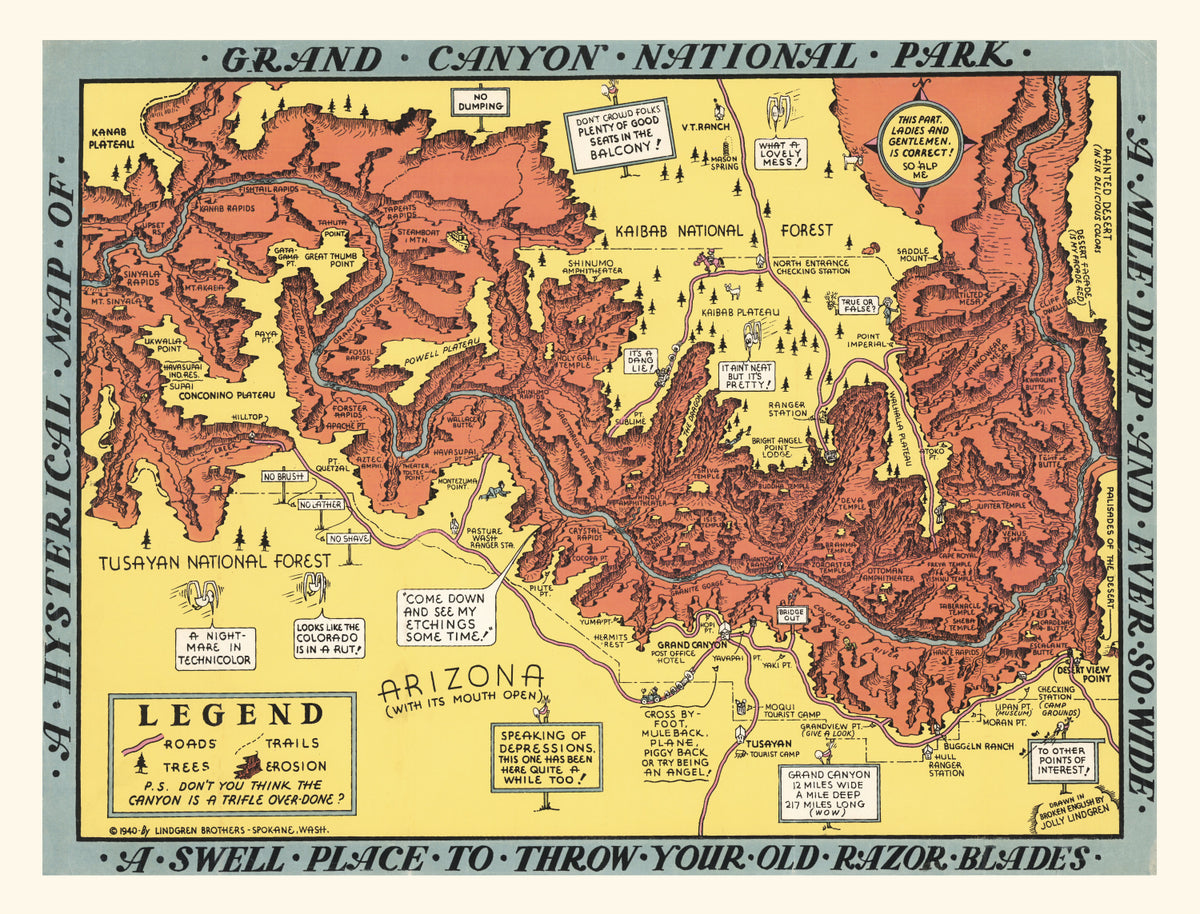 Preview of Vintage Map of Grand Canyon National Park 1940