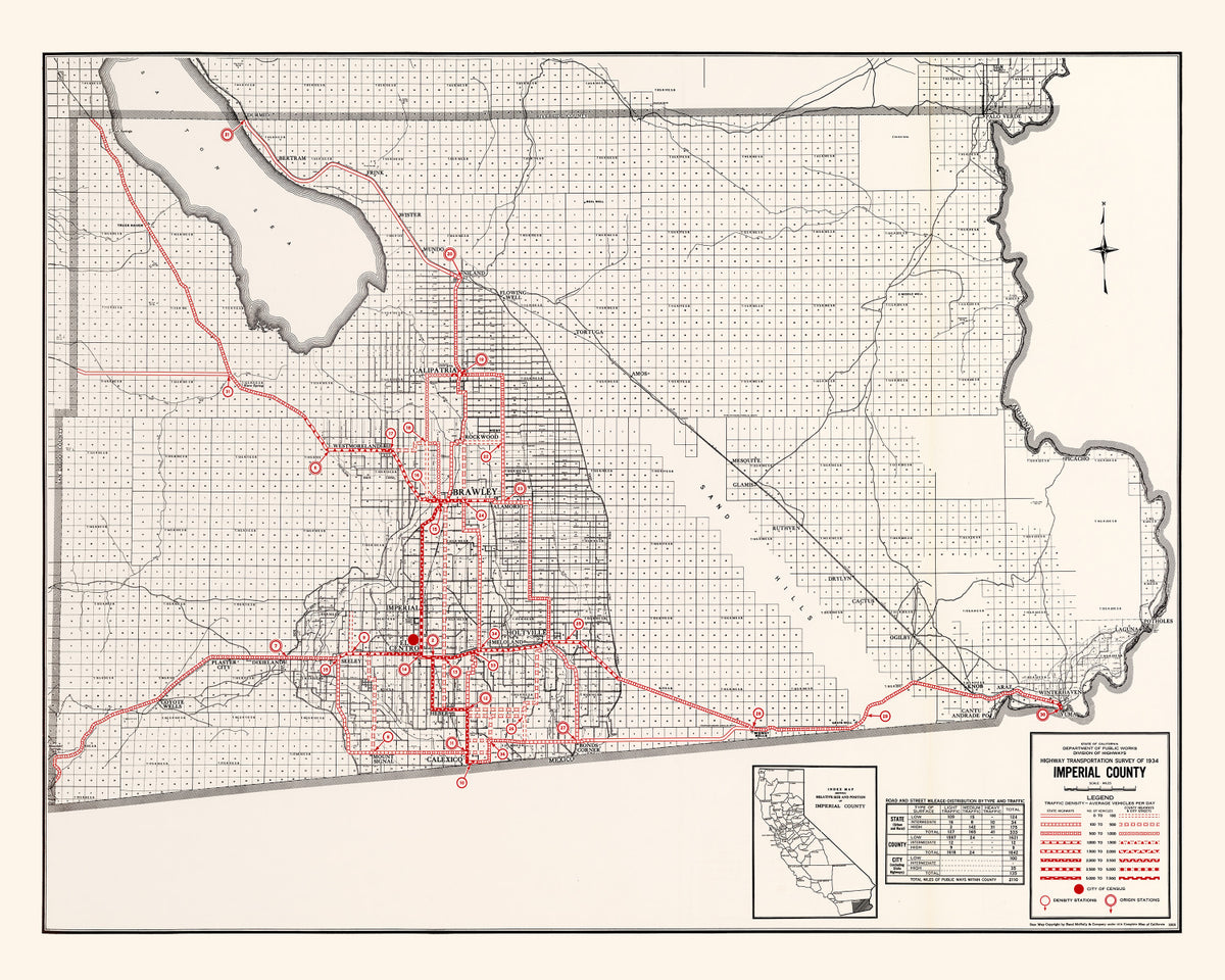 Preview of Vintage Map of Imperial County, California 1935